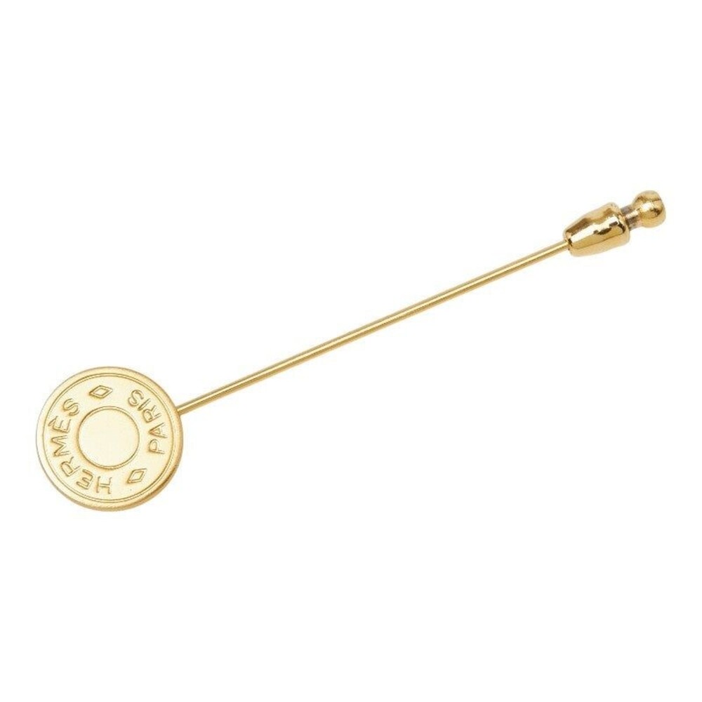 Hermes Sellier Pin Brooch Gold Plated